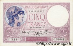 5 Francs FEMME CASQUÉE modifié FRANCE  1939 F.04.03 XF+