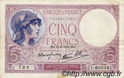 5 Francs FEMME CASQUÉE modifié FRANKREICH  1939 F.04.05 SS