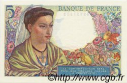 5 Francs BERGER FRANCE  1943 F.05.05 UNC