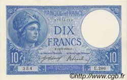 10 Francs MINERVE FRANCE  1916 F.06.01 AU+