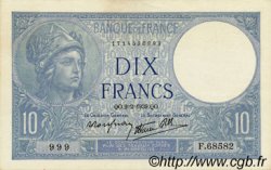 10 Francs MINERVE modifié FRANKREICH  1939 F.07.01 VZ+