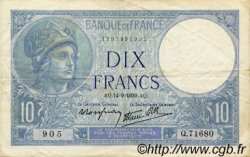 10 Francs MINERVE modifié FRANCE  1939 F.07.07 VF