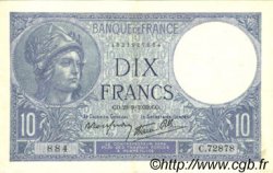 10 Francs MINERVE modifié FRANKREICH  1939 F.07.09 VZ