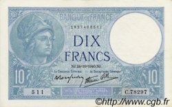 10 Francs MINERVE modifié FRANCIA  1940 F.07.18 q.AU