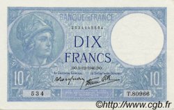 10 Francs MINERVE modifié FRANCE  1940 F.07.23 XF+