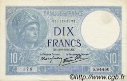 10 Francs MINERVE modifié FRANCE  1941 F.07.29 VF+