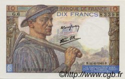 10 Francs MINEUR FRANCIA  1942 F.08.03 AU