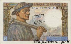 10 Francs MINEUR FRANCE  1944 F.08.10 AU