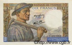10 Francs MINEUR FRANCIA  1944 F.08.10 FDC