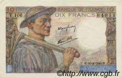 10 Francs MINEUR FRANKREICH  1945 F.08.14 VZ