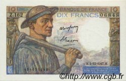 10 Francs MINEUR FRANKREICH  1947 F.08.19 fST