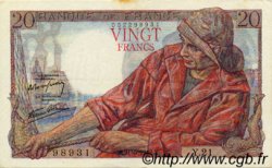 20 Francs PÊCHEUR FRANKREICH  1942 F.13.02 VZ