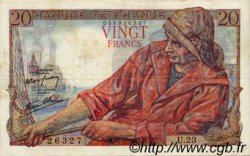 20 Francs PÊCHEUR FRANKREICH  1942 F.13.02 fVZ