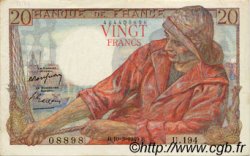 20 Francs PÊCHEUR FRANKREICH  1949 F.13.14 fVZ