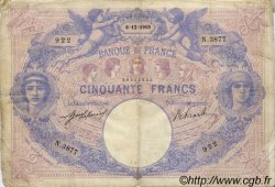 50 Francs BLEU ET ROSE FRANCE  1910 F.14.23 F-