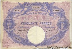 50 Francs BLEU ET ROSE FRANCIA  1914 F.14.27 RC+
