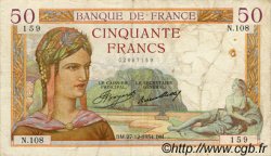 50 Francs CÉRÈS FRANCIA  1934 F.17.02 BC+