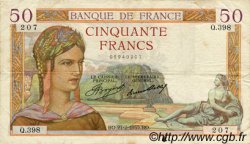 50 Francs CÉRÈS FRANCE  1935 F.17.04 VF