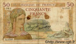 50 Francs CÉRÈS FRANKREICH  1935 F.17.09 SGE