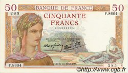 50 Francs CÉRÈS modifié FRANCE  1938 F.18.15