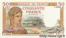 50 Francs CÉRÈS modifié FRANKREICH  1938 F.18.15 fST