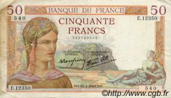 50 Francs CÉRÈS modifié FRANCIA  1940 F.18.39 BB