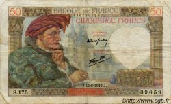 50 Francs JACQUES CŒUR FRANCE  1940 F.19 F