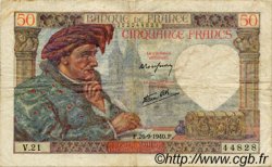 50 Francs JACQUES CŒUR FRANKREICH  1940 F.19.03 fSS