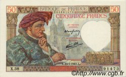 50 Francs JACQUES CŒUR FRANCE  1941 F.19.05 SPL
