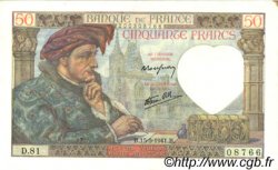 50 Francs JACQUES CŒUR FRANCE  1941 F.19.11 XF