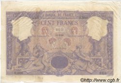 100 Francs BLEU ET ROSE Spécimen FRANCE  1898 F.21.00Ec2 VF+