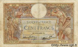 100 Francs LUC OLIVIER MERSON type modifié FRANCIA  1938 F.25.10 BC