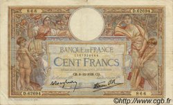 100 Francs LUC OLIVIER MERSON type modifié FRANCIA  1938 F.25.36 BC