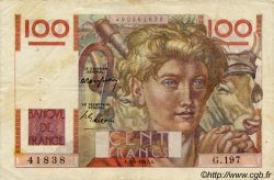 100 Francs JEUNE PAYSAN FRANCIA  1947 F.28.14 BC+