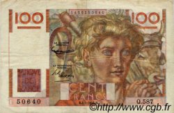100 Francs JEUNE PAYSAN filigrane inversé FRANKREICH  1953 F.28bis.03 VZ