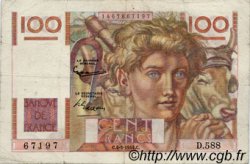 100 Francs JEUNE PAYSAN filigrane inversé FRANCIA  1954 F.28bis.05 SPL+ a AU