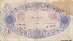 500 Francs BLEU ET ROSE FRANCIA  1937 F.30.38 BC