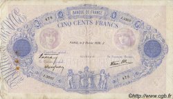 500 Francs BLEU ET ROSE modifié Grand numéro FRANCE  1939 F.31.24 F
