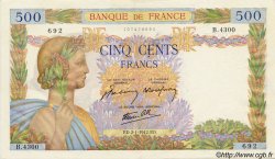 500 Francs LA PAIX FRANCE  1942 F.32.26 XF+