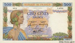 500 Francs LA PAIX FRANCIA  1942 F.32.40 MBC+