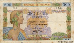 500 Francs LA PAIX FRANCIA  1942 F.32.43 q.MB