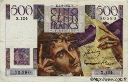 500 Francs CHATEAUBRIAND FRANCE  1952 F.34.10 VF