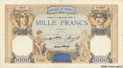 1000 Francs CÉRÈS ET MERCURE FRANKREICH  1936 F.37.09 fSS to SS