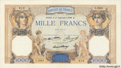 1000 Francs CÉRÈS ET MERCURE FRANKREICH  1936 F.37.09 fVZ to VZ