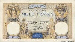 1000 Francs CÉRÈS ET MERCURE type modifié FRANKREICH  1937 F.38.04 fSS