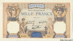 1000 Francs CÉRÈS ET MERCURE type modifié FRANCIA  1938 F.38.30 EBC