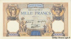 1000 Francs CÉRÈS ET MERCURE type modifié FRANKREICH  1940 F.38.45 VZ+ to fST