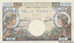 1000 Francs COMMERCE ET INDUSTRIE FRANCIA  1940 F.39.03 BB