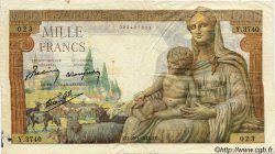 1000 Francs DÉESSE DÉMÉTER FRANKREICH  1943 F.40.17 S