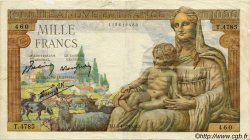 1000 Francs DÉESSE DÉMÉTER FRANCIA  1943 F.40.21 q.MB